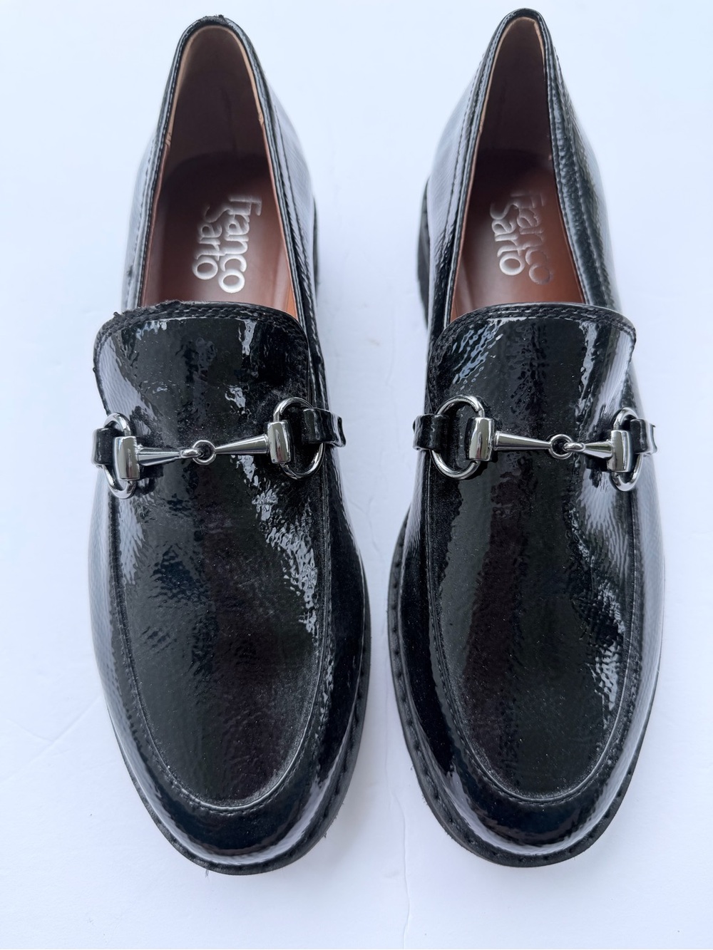 Franco Sarto women’s  Black Patent Leather Loafers size 6.5